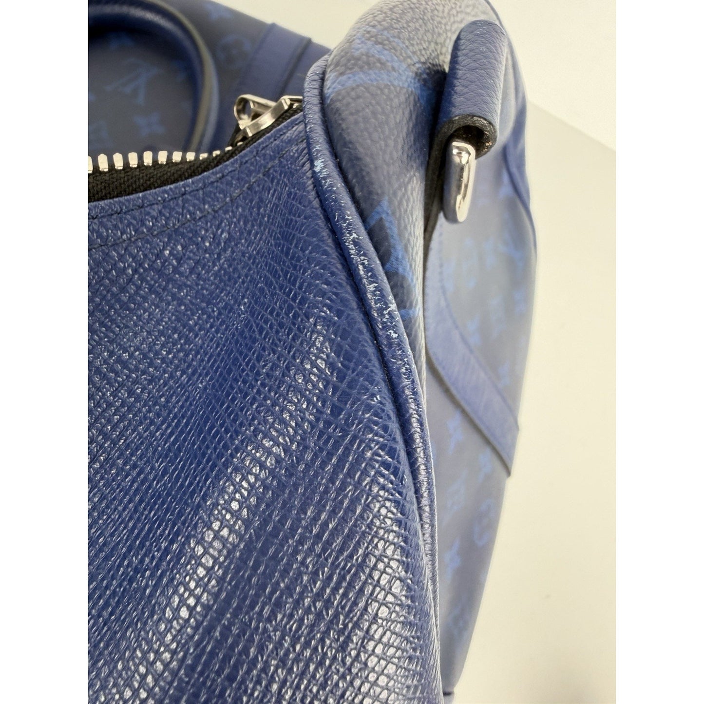 Louis Vuitton Pacific Keepall 50 Bag in Blue Taiga Leather & LV Monogram NFC S