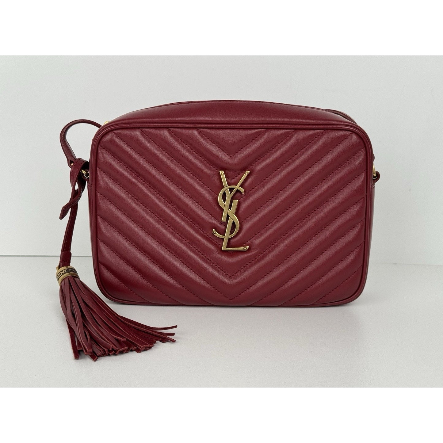 Saint Laurent Lou Camera Bag Rouge Eros Matelasse Leather