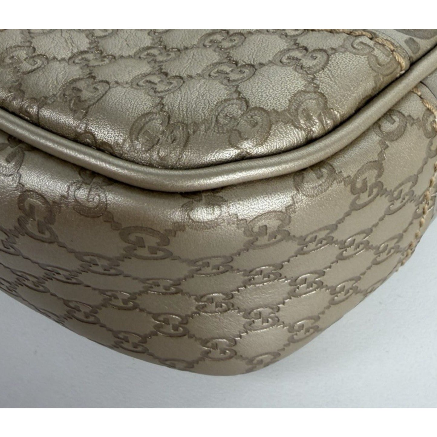 Gucci Bree Disco Mini Crossbody Bag in Gold Embossed Guccissima Leather S-10