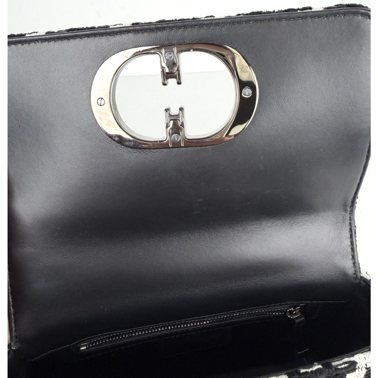 Dior Caro Small Bag in Black and White Macro Technical Canvas "CD" Clasp 2022 S