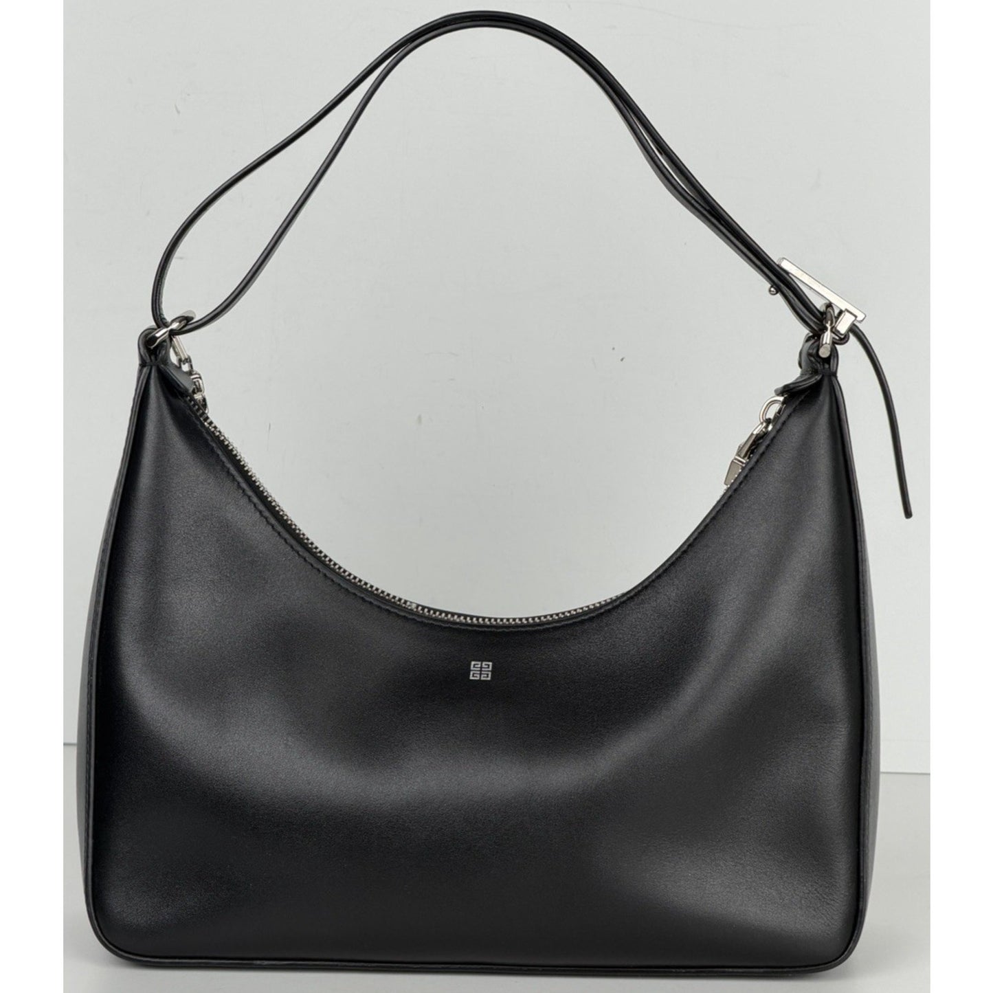 Givenchy Moon Cut Out Hobo Small Bag in Black Classic Smooth Leather S-08