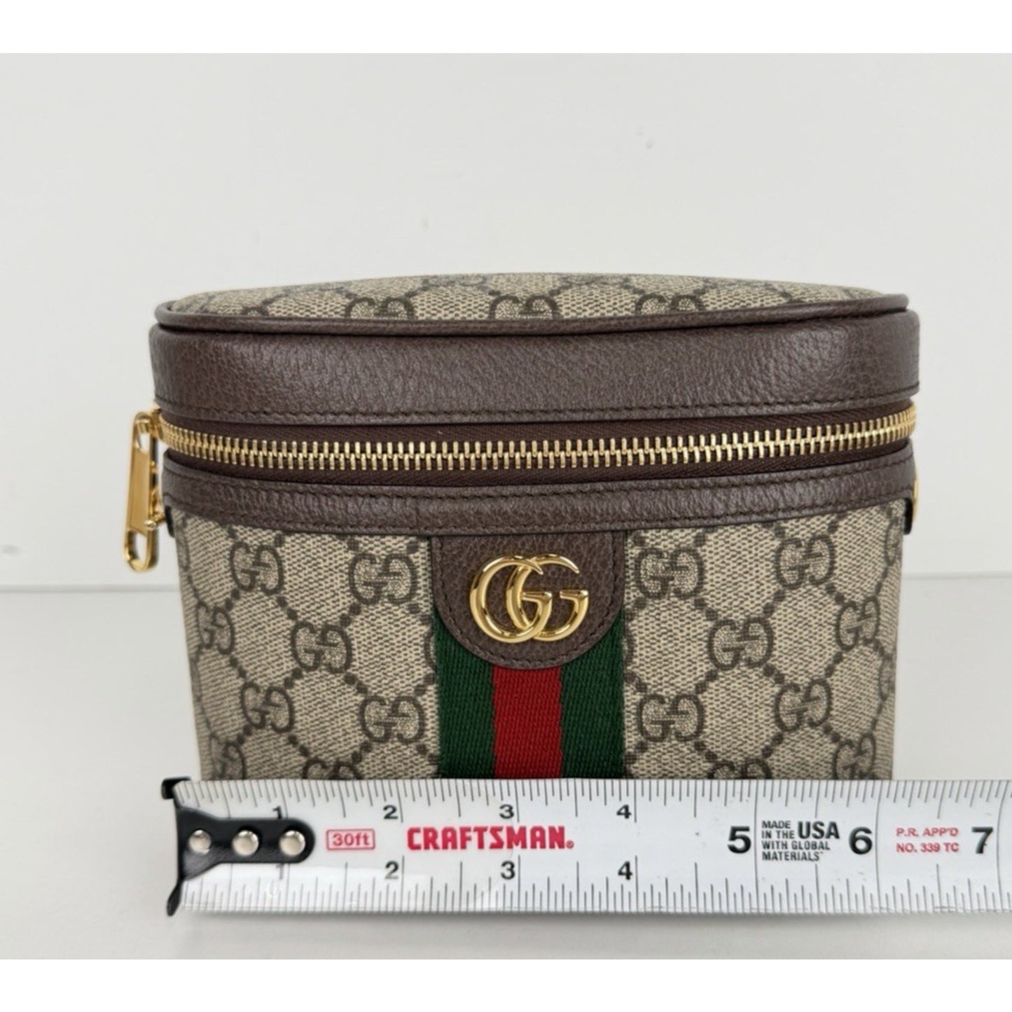 Gucci Chain Ophidia Belt Bag in Beige GG Supreme Coated Canvas S09
