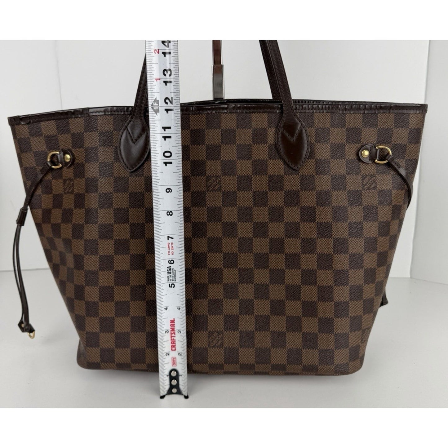Louis Vuitton Neverfull MM Tote Bag in Damier Ebene Coated Canvas 2010 S