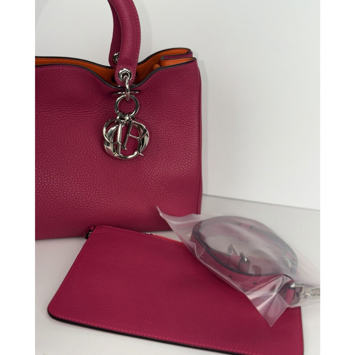 Christian Dior Diorissimo Bag Medium in Fuchsia Calfskin Leather 2014 S