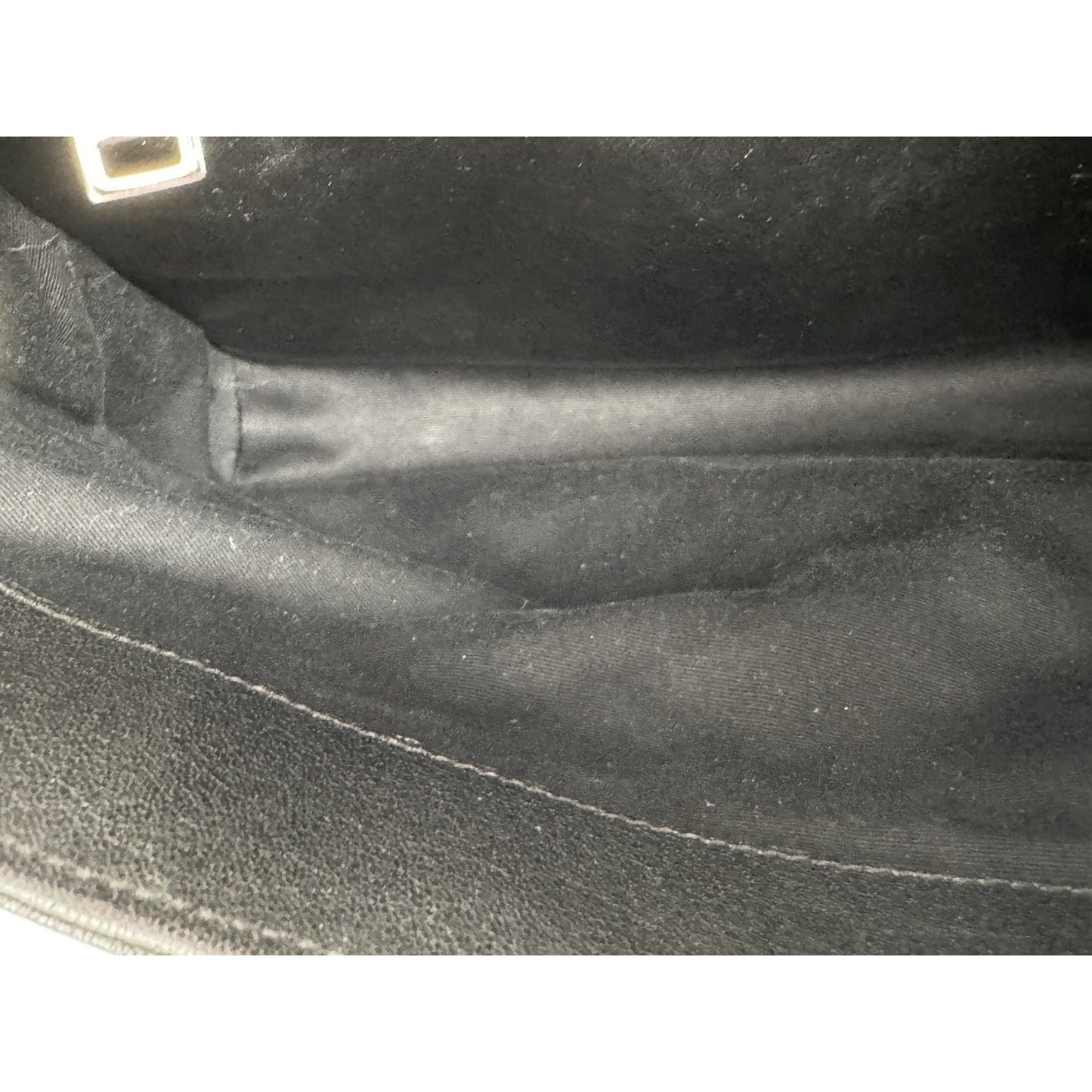 Saint Laurent Large College Satchel Black Chevron Leather Silver Hardware C5