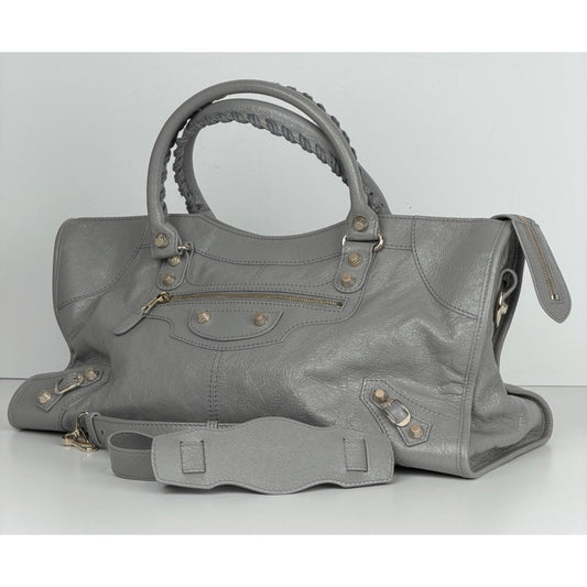 Balenciaga Agneau Lambskin Giant 12 Part Time Shoulder Bag in Gray B5