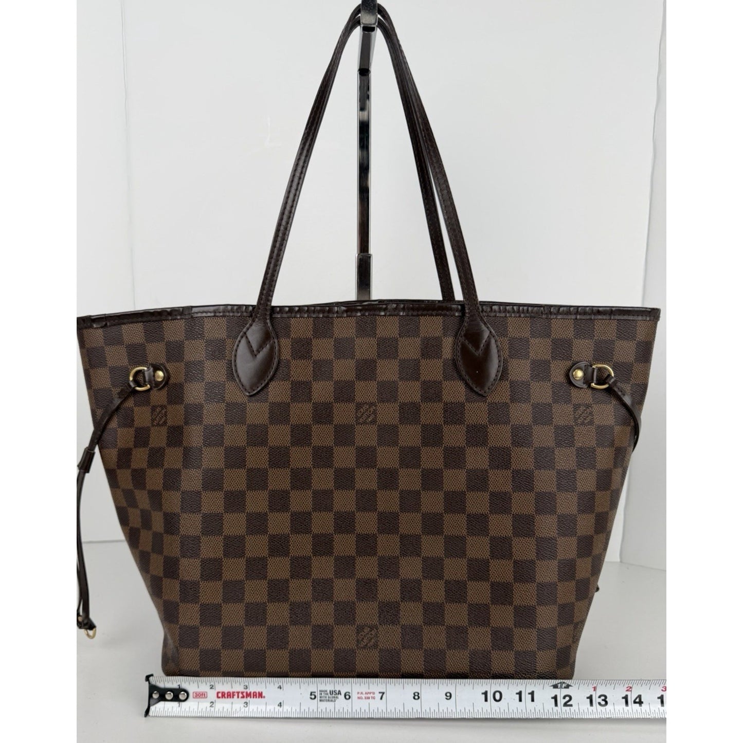 Louis Vuitton Neverfull MM Tote Bag in Damier Ebene Coated Canvas 2010 S
