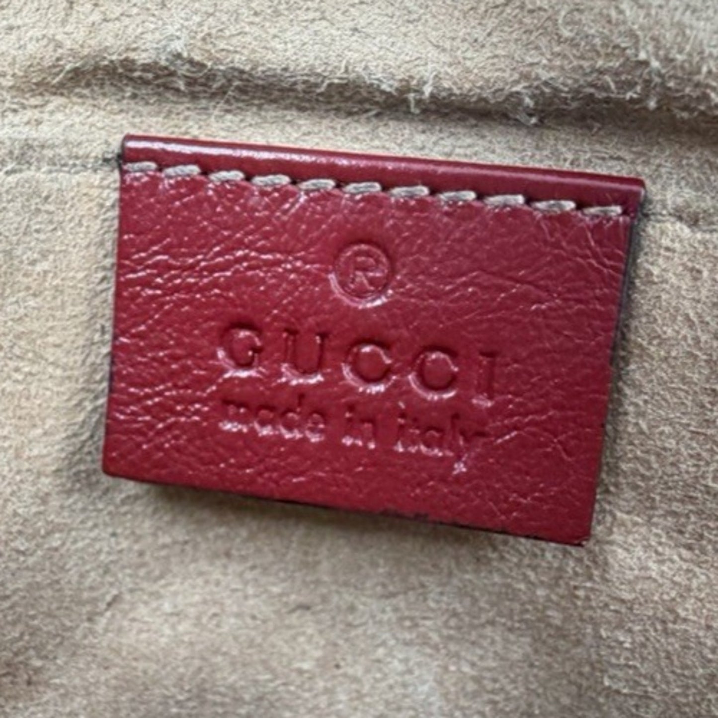 Gucci GG Marmont Camera Bag Small in Diagonal Quilted Canvas Leather Trim S09