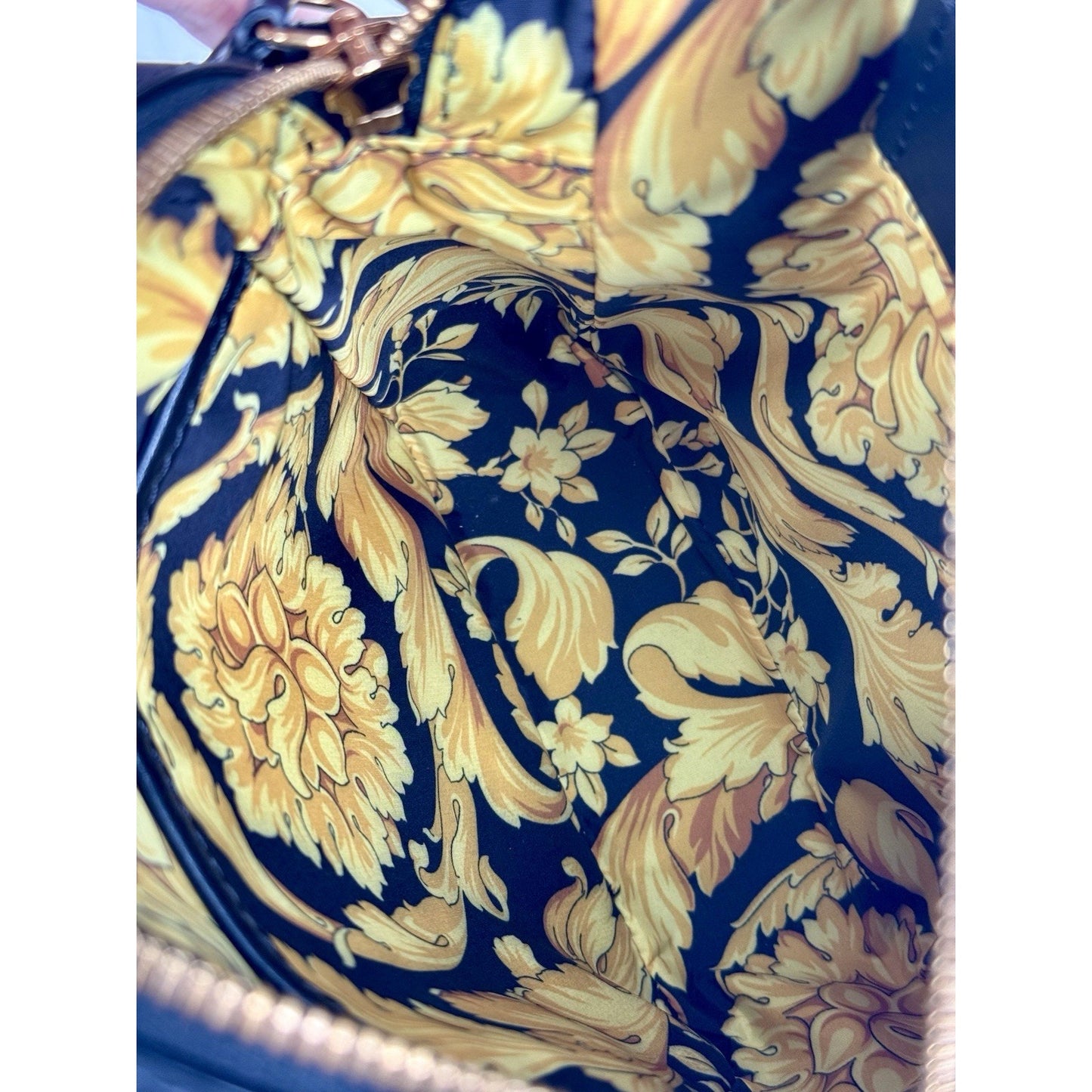 Versace La Medusa Black Leather Crossbody Bag with Gold Hardware D-1