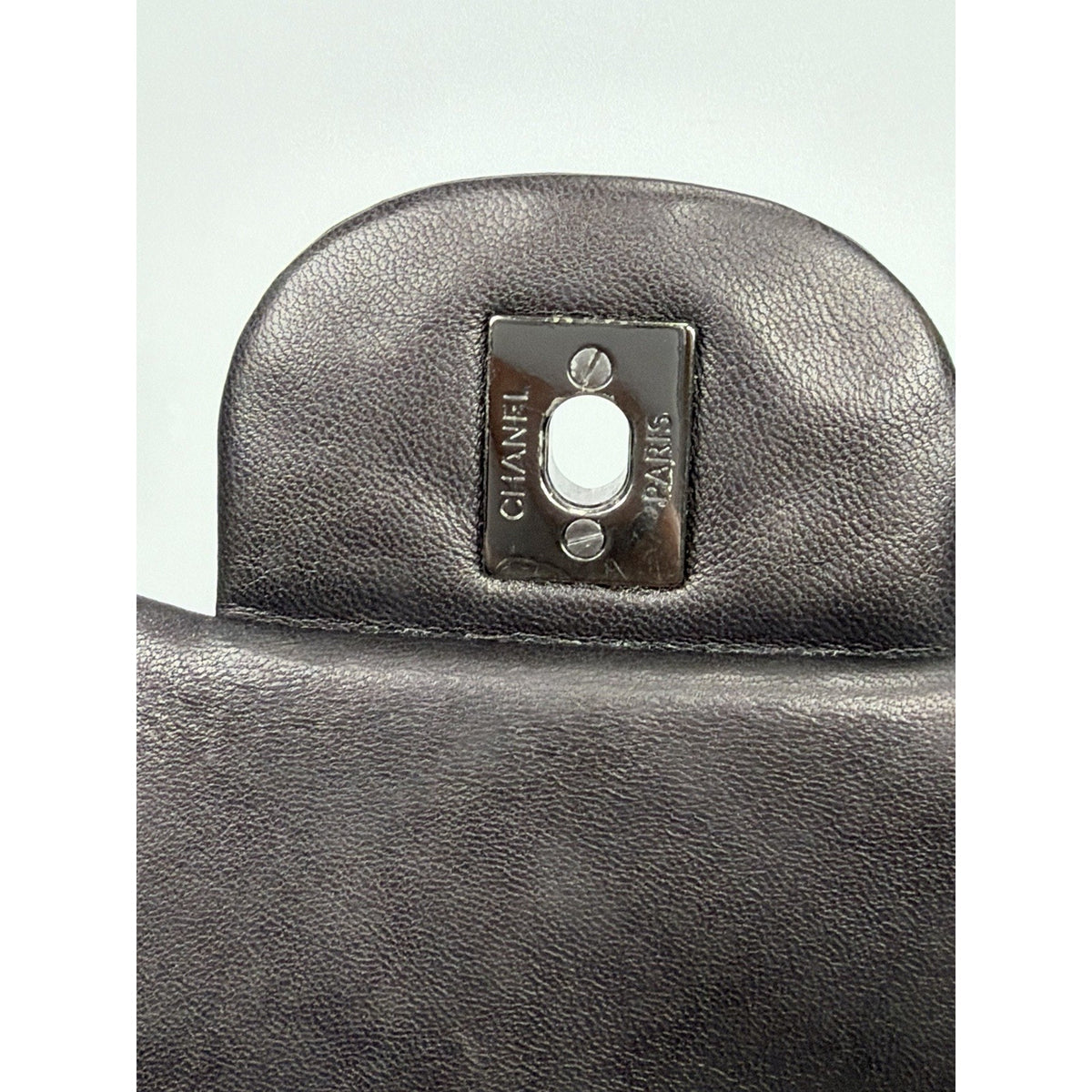 Chanel Classic Flap Bag Maxi in Metallic Dark Grey Quilted Leather 2009-2010 F-3