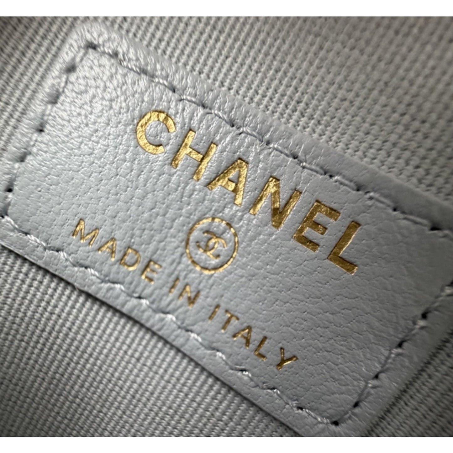 Chanel CC In Love Heart Mini Bag Charm in Light Blue Quilted Lambskin U-3