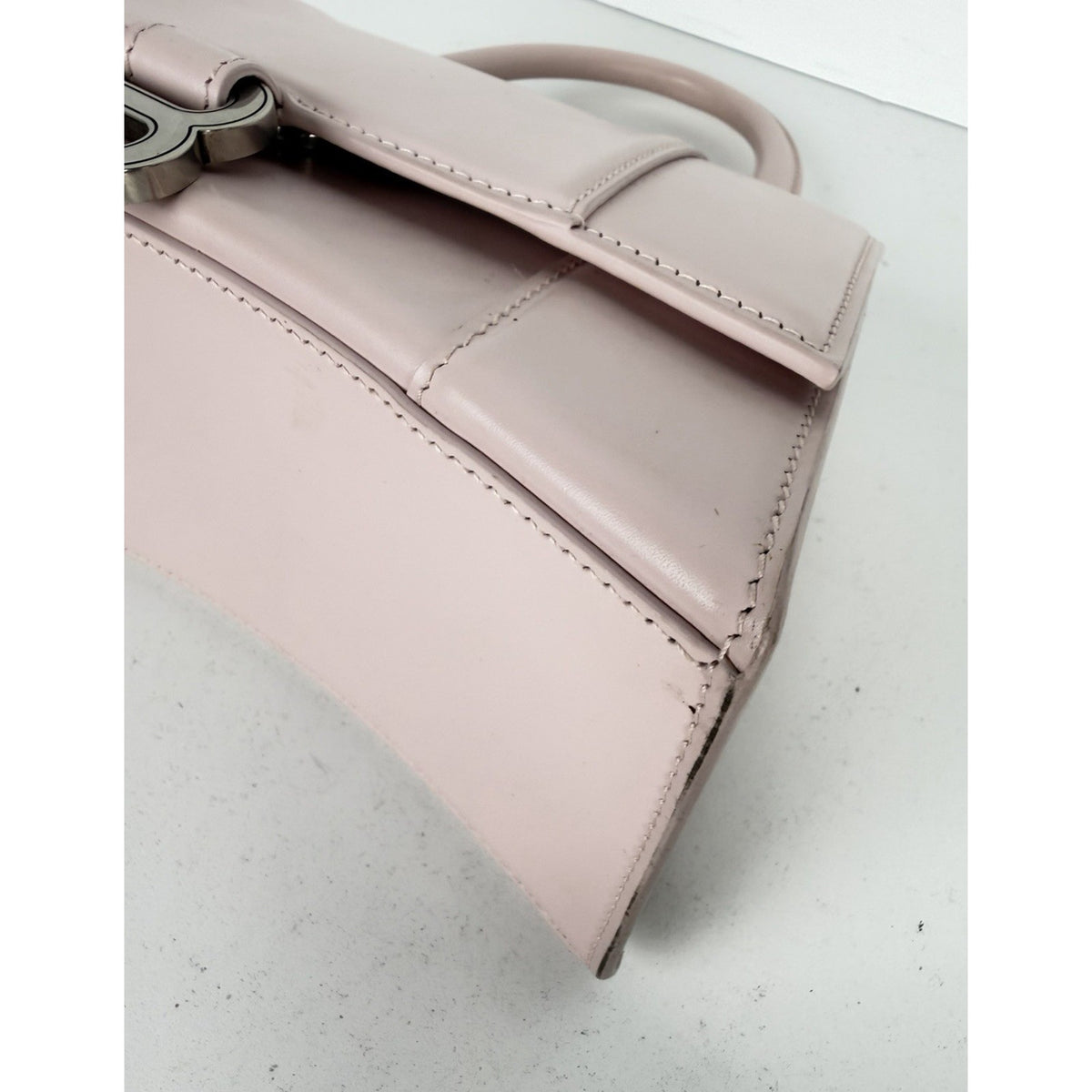Balenciaga Hourglass Small Top Handle Bag in Pink Leather Detachable Strap S-05