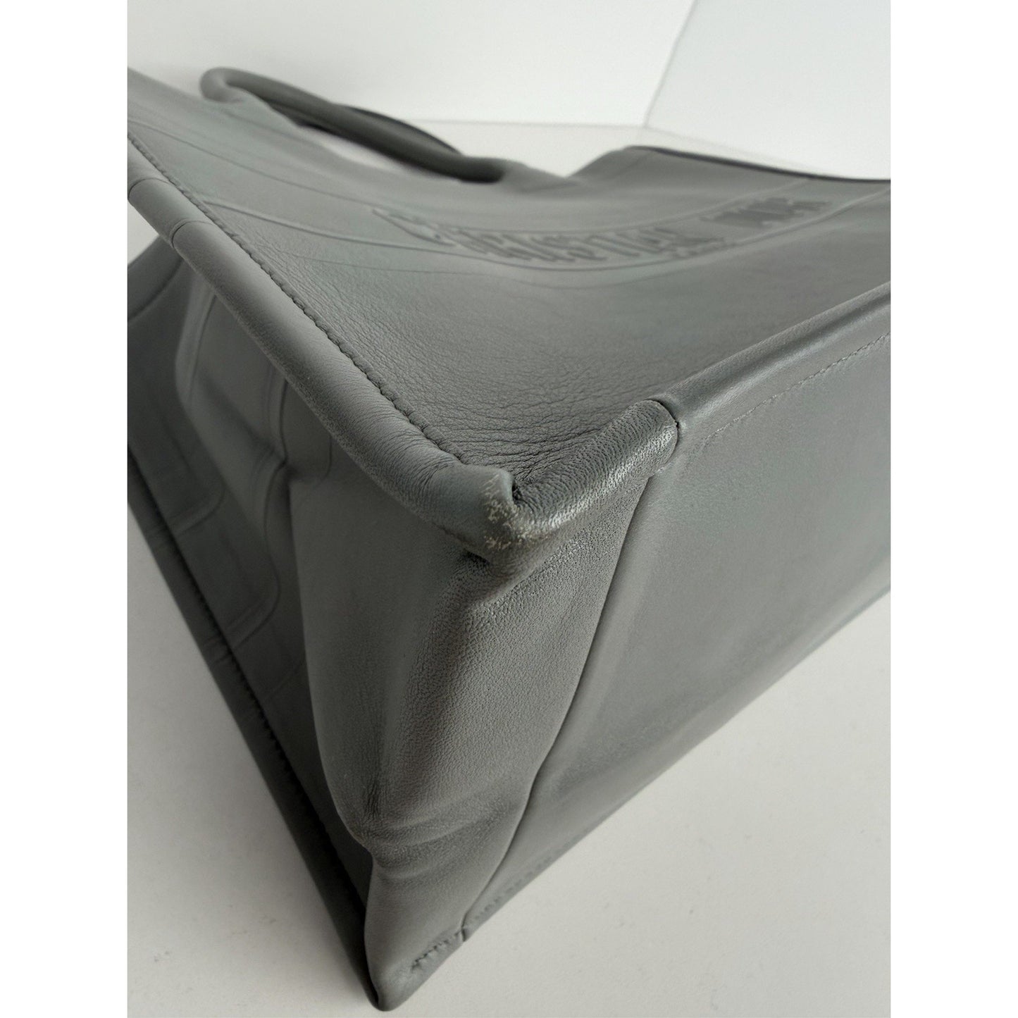 Christian Dior Book Tote Bag Medium in Gray Calfskin Leather 2020 S