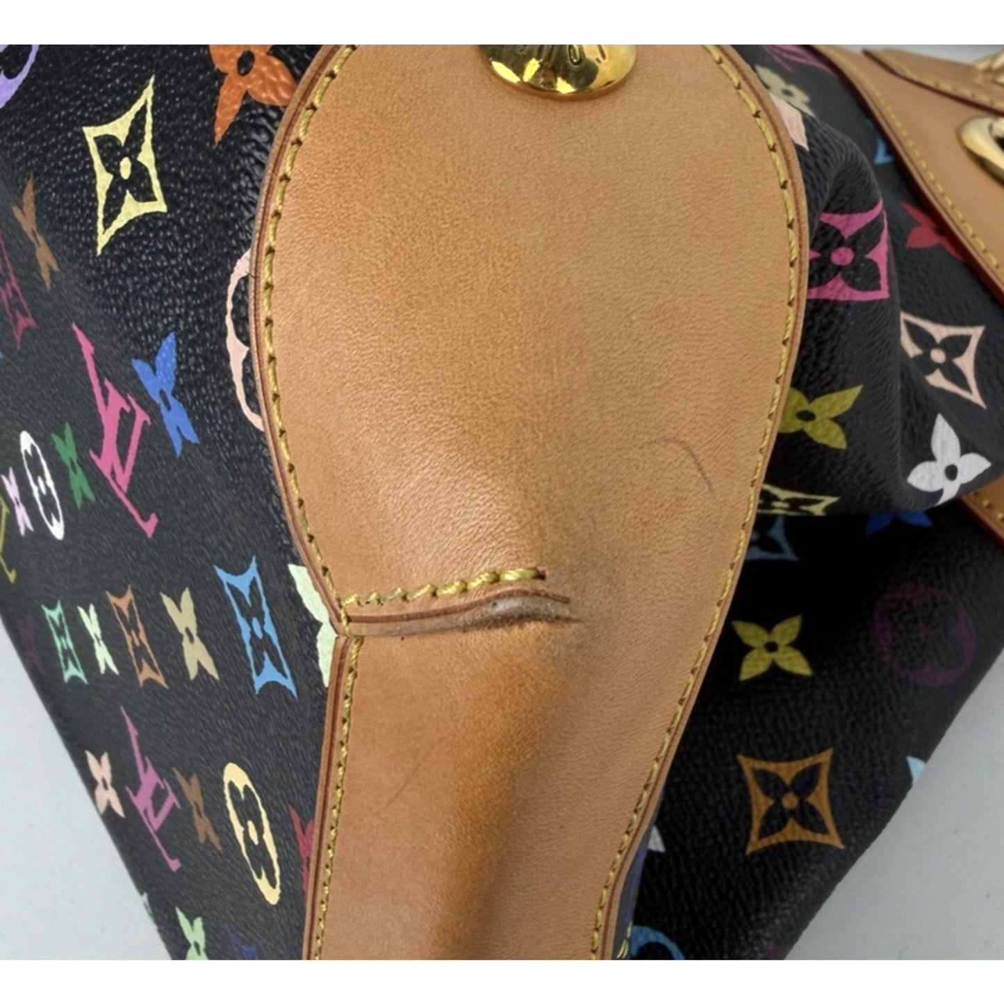 Louis Vuitton x Takashi Murakami Ursula Bag in Black and Multicolore Coated D-4
