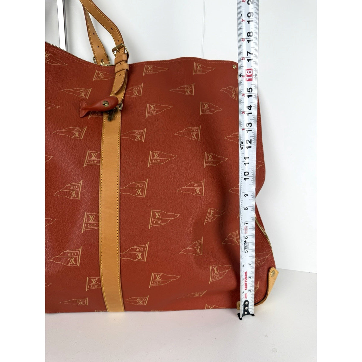 Louis Vuitton America's Cup Garment Travel Bag in Red Coated Canvas 1994 S19