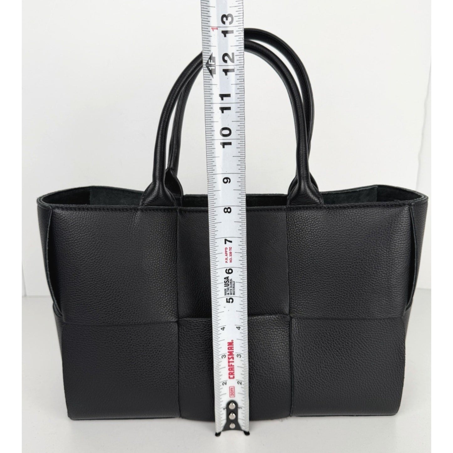 Bottega Veneta Arco Tote Small Bag Intrecciato Leather Black C1