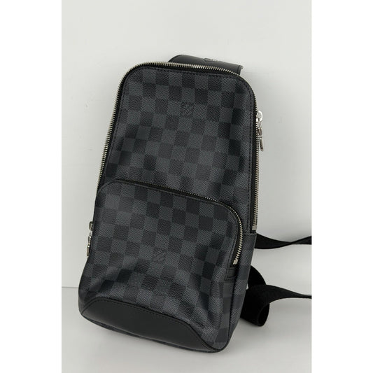 Louis Vuitton Avenue Sling Bag Damier Graphite Coated Canvas Pattern NFC E3