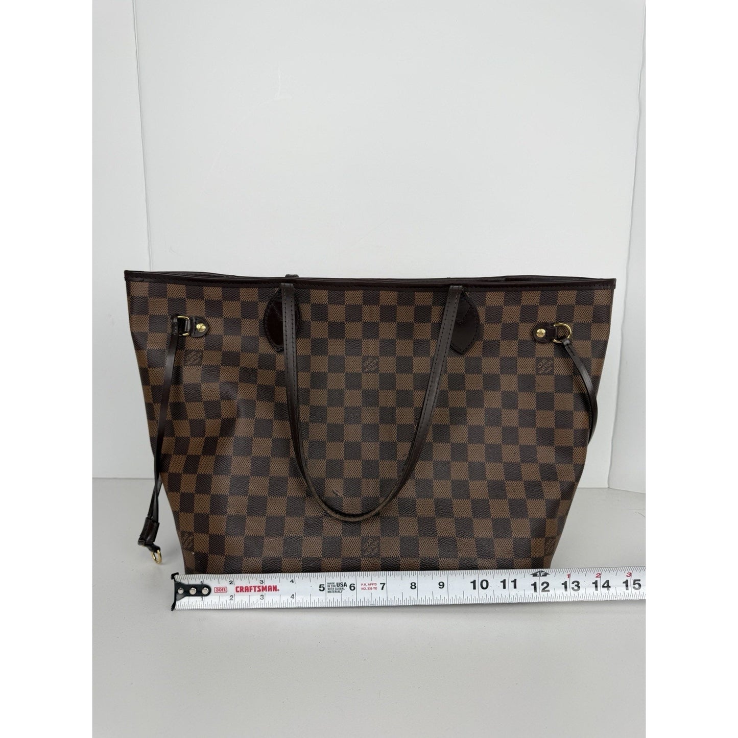 Louis Vuitton Neverfull MM Tote Bag in Damier Ebene Coated Canvas 2017 S
