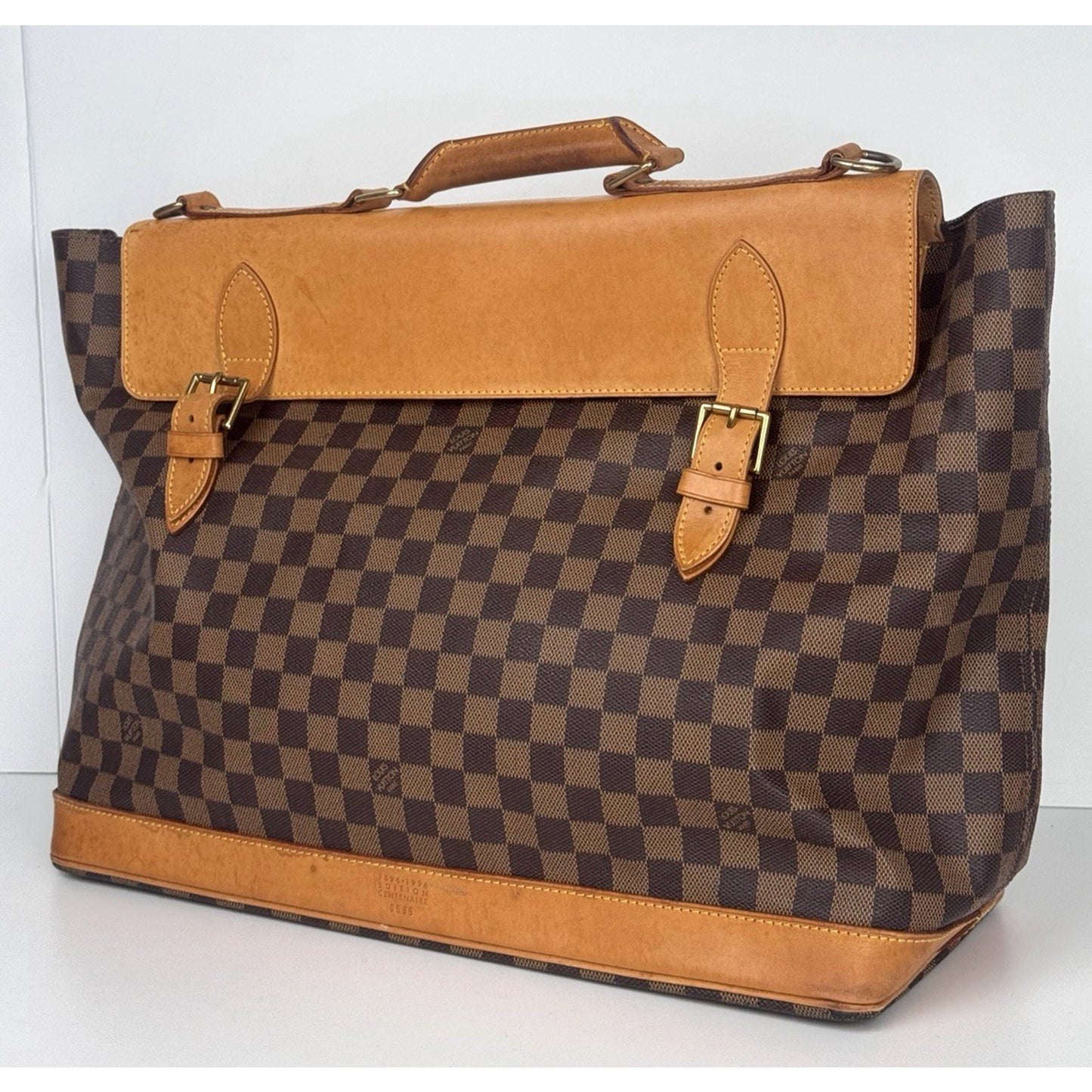 Louis Vuitton Damier Ebene Clipper Travel Bag Brown Canvas Lim Ed 1996 S