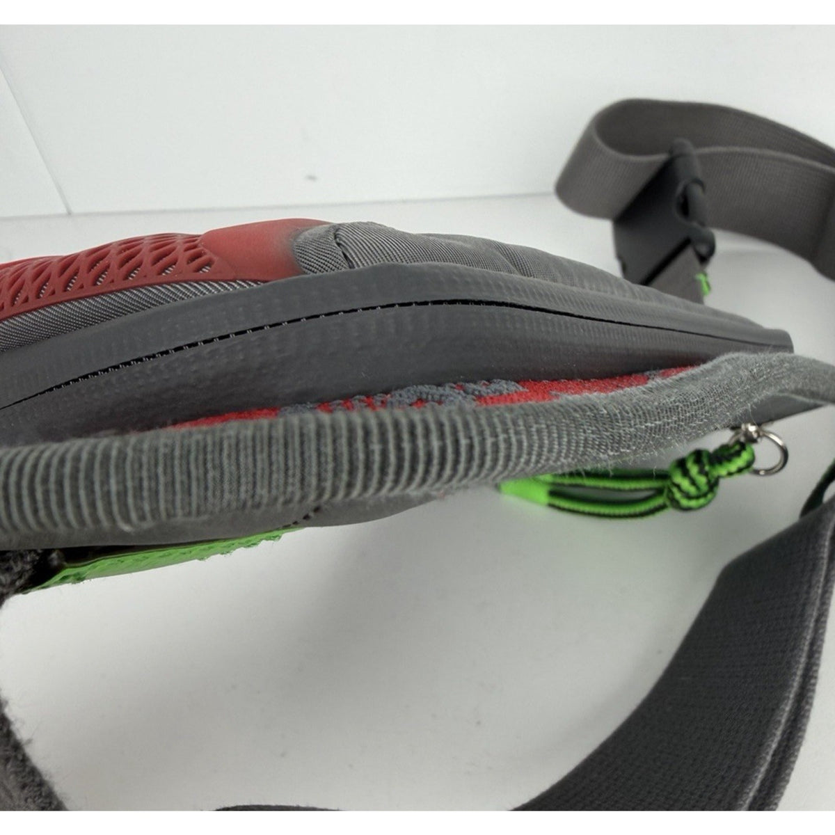 Gucci GG Jersey Nylon and Rubber Belt Bag in Red/Grey/Neon S19