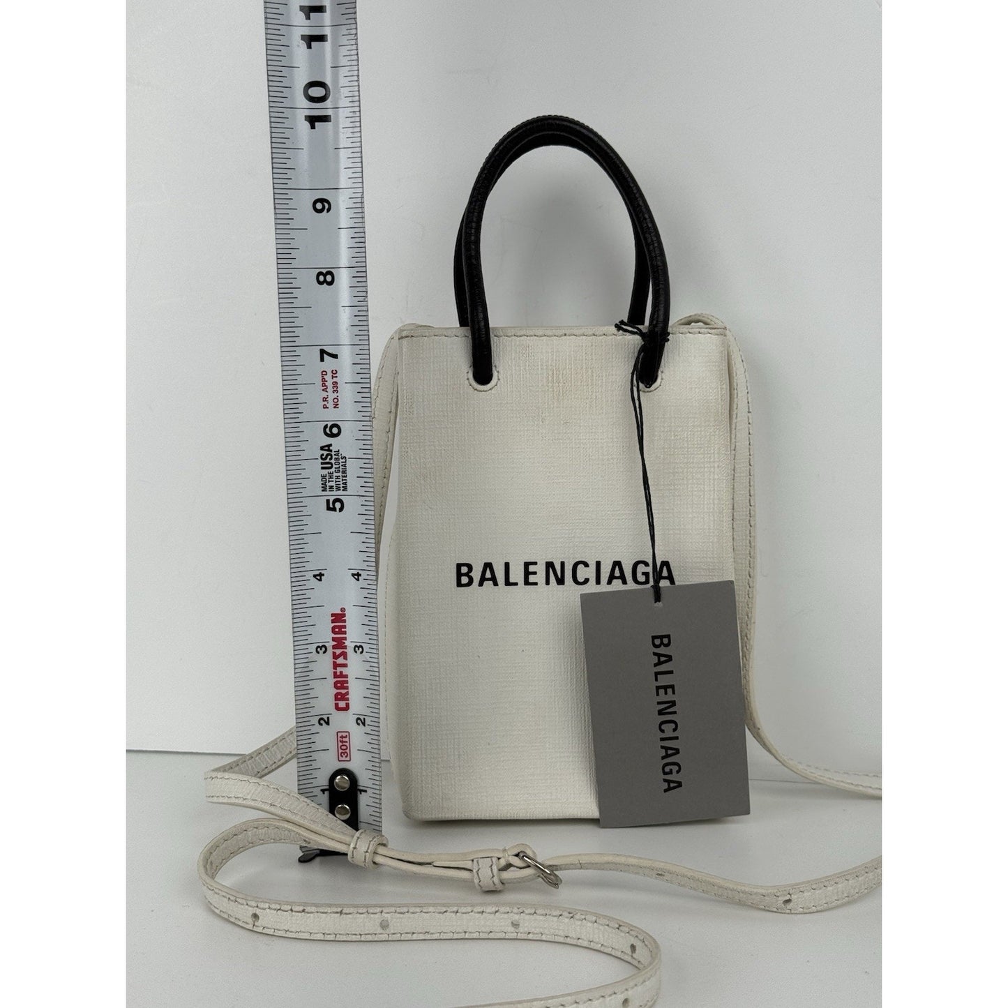 Balenciaga Leather White Phone Women's Shoulder Bag