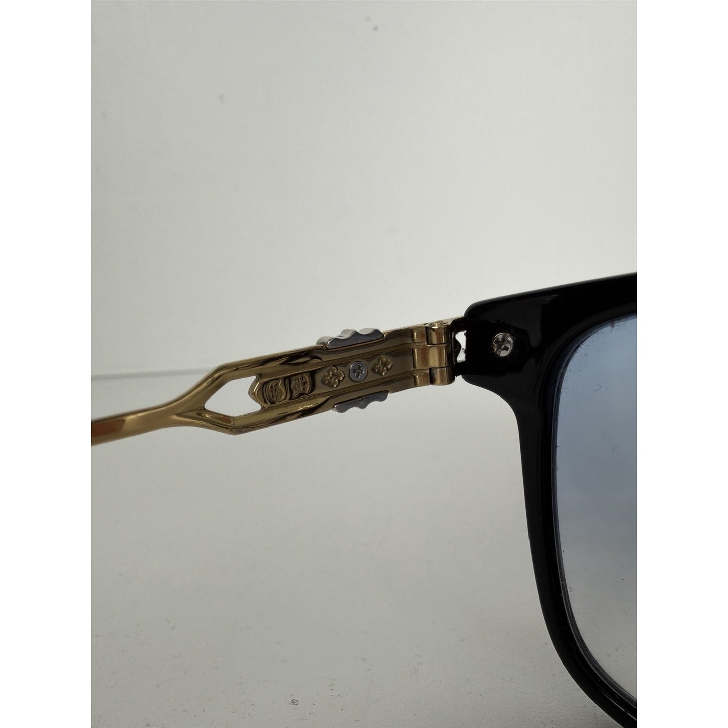 Chrome Hearts Eyeglasses Frame Titanium IP CH5605 Black&Gold K1