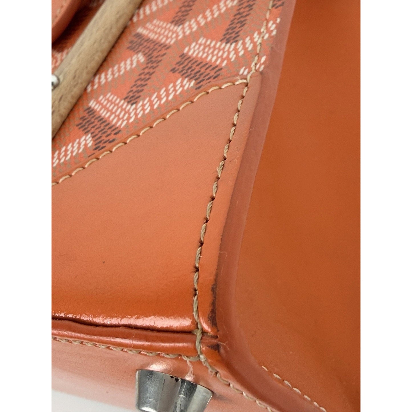 Goyard Goyardine Structure Mini Saigon Handbag Orange Coated Canvas&Leather D1