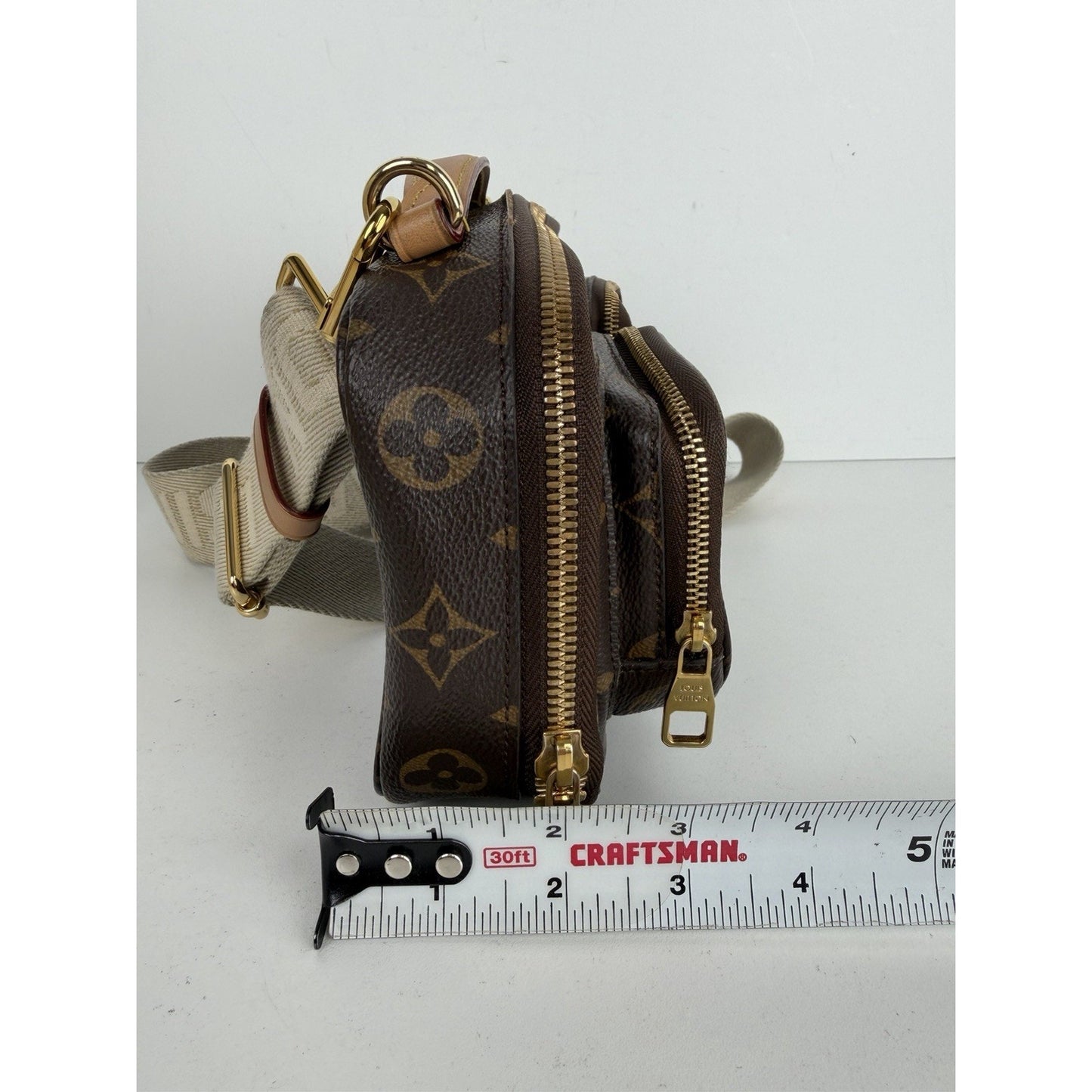 Louis Vuitton Utility Shoulder Bag in Brown LV Monogram Coated Canvas NFC E-1