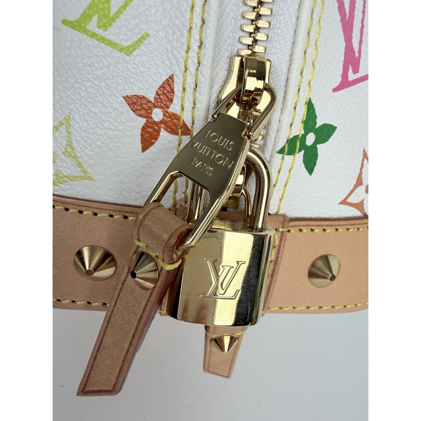 Louis Vuitton Alma PM Satchel Bag in White Monogram Multicolore Canvas 2011 D2