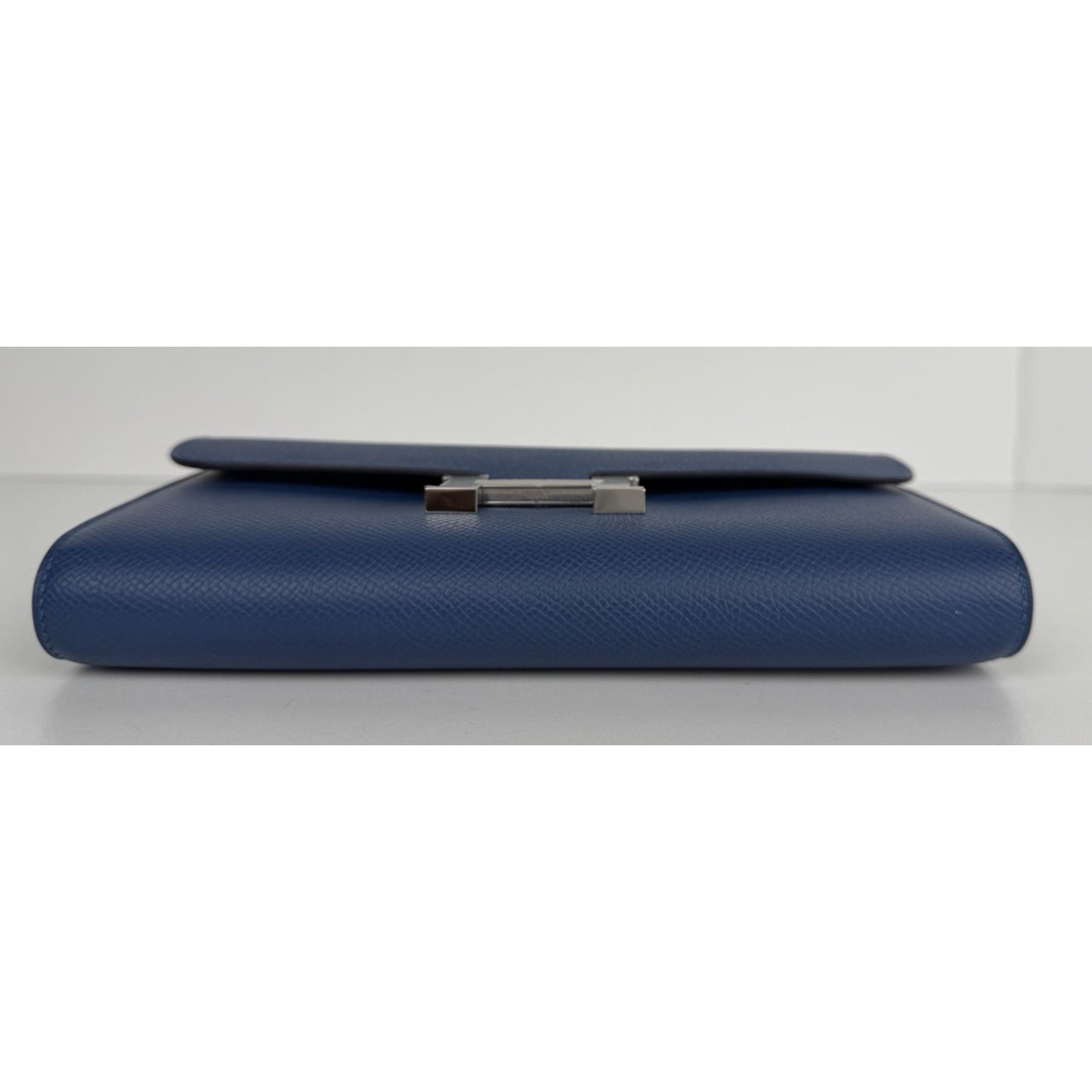 Hermes Constance To Go Long Wallet Bag in Blue Epsom Leather Silver-Tone HW D-6