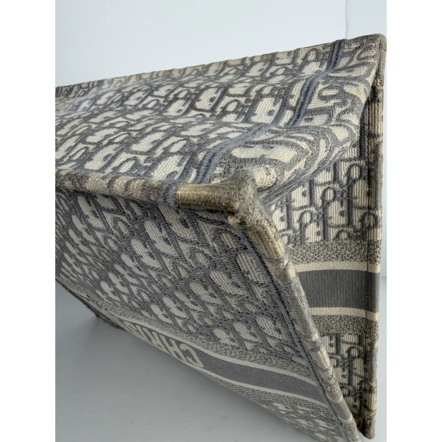 Christian Dior Book Tote Large in Grey Embroidered Oblique Canvas 2020 S