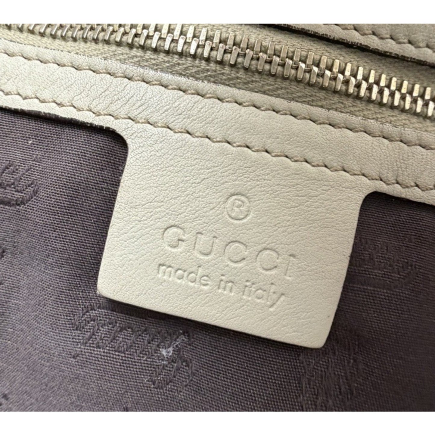 Gucci Guccissima Charlotte Large Tote Bag White Genuine Leather S