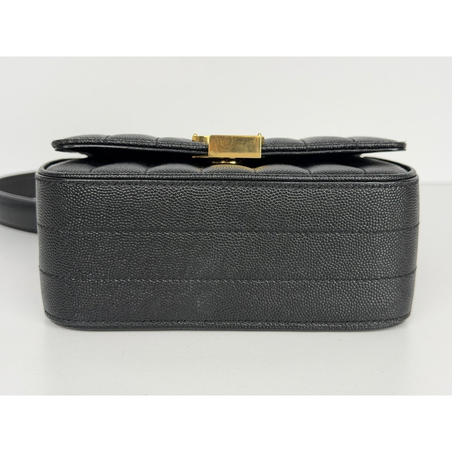 Saint Laurent Vicky Small Black Chain Quilted Bag S02