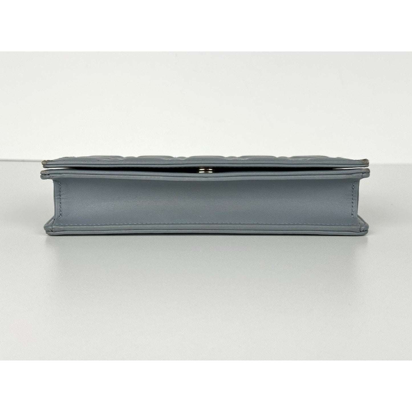 Christian Dior Lady Dior Chain Wallet Lambskin Cloud Blue B-9