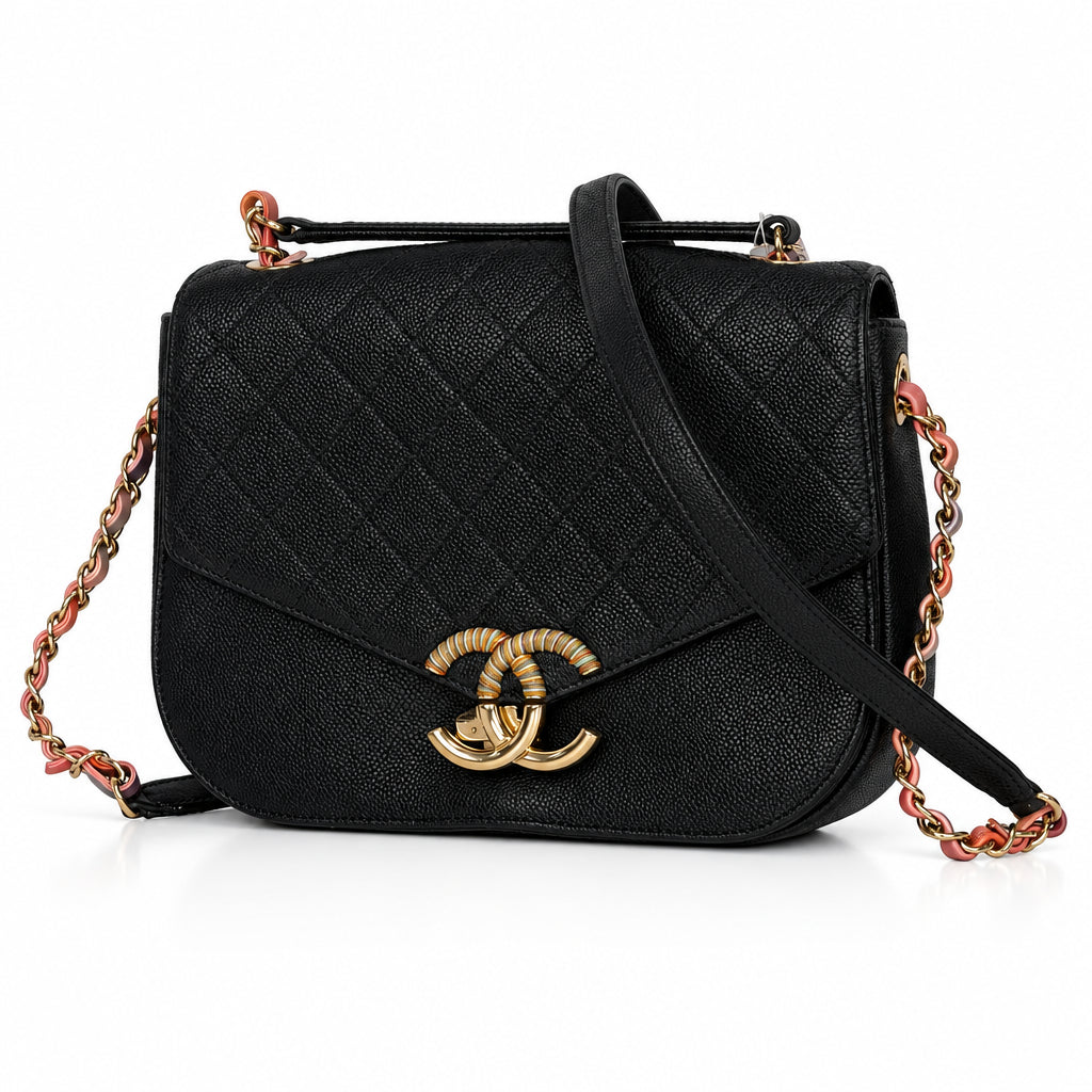 Chanel Paris-Cuba Thread Around Flap Bag in Black Caviar Leather