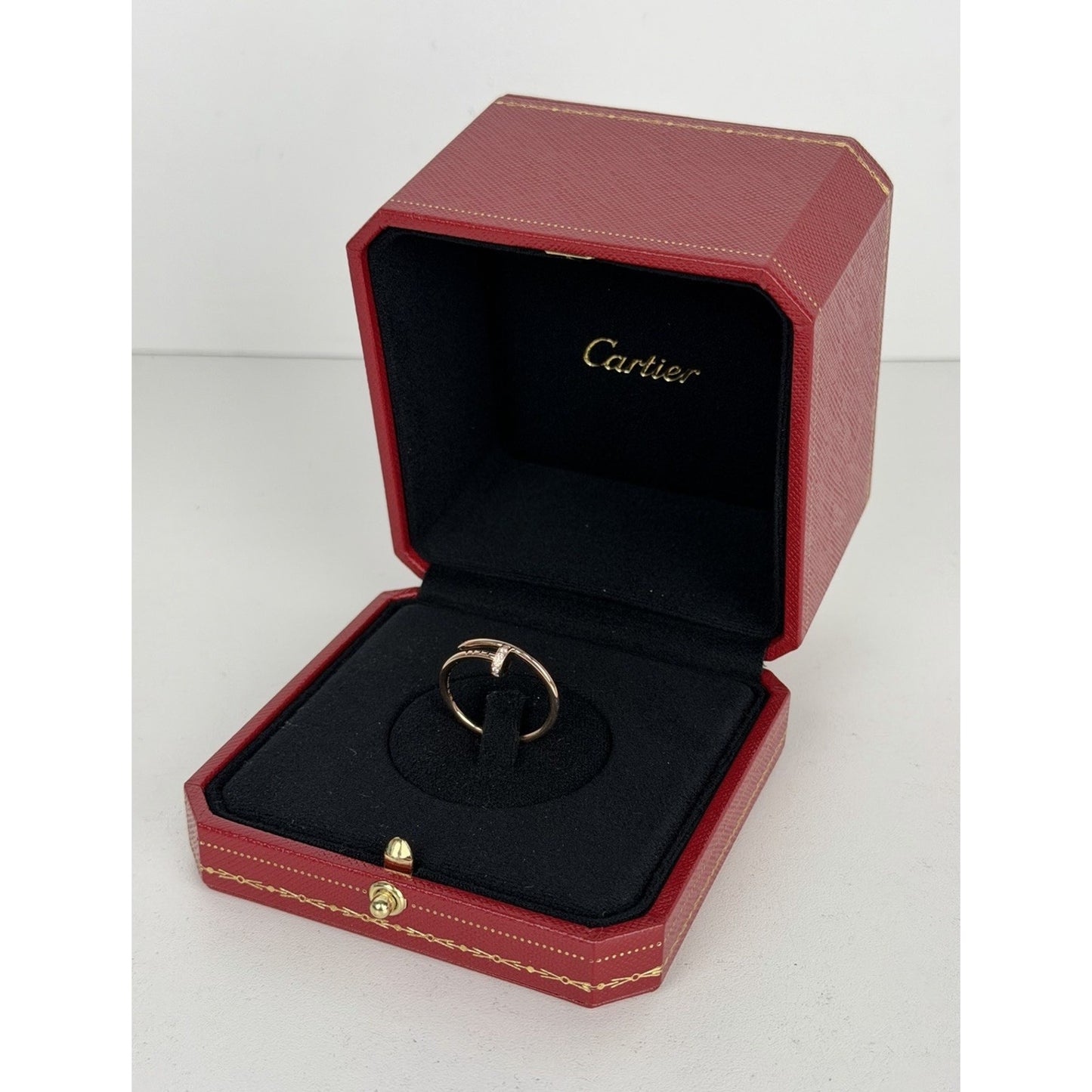 Cartier Juste Un Clou Small Model Ring in 18k Rose Gold with Diamonds Size 58