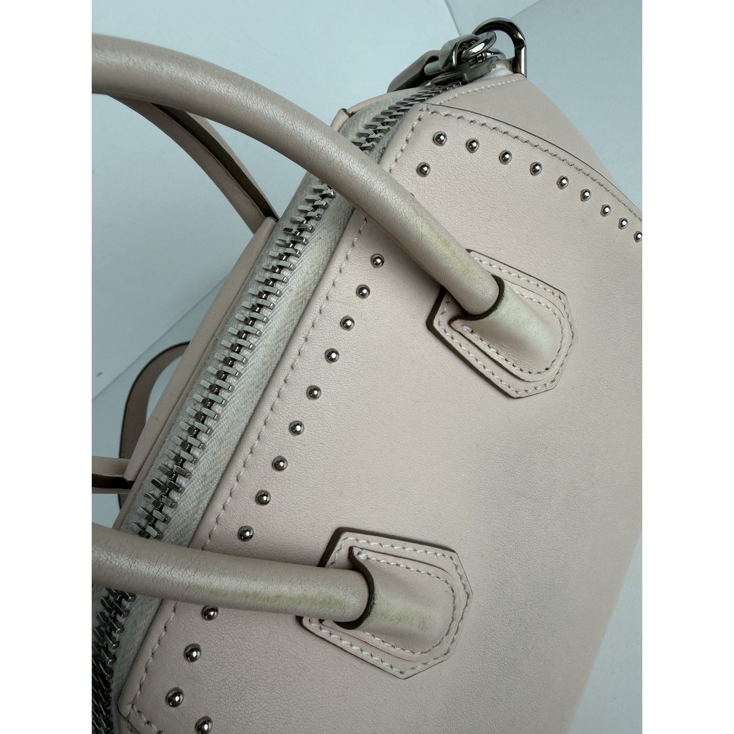 Givenchy Mini Studded Antigona Bag in Nude Pink Color Calfskin Leather S-06
