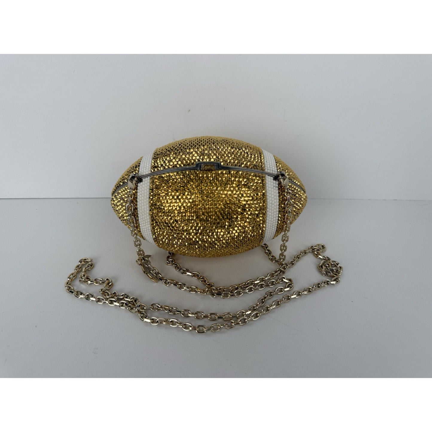Judith Leiber Crystal Football Minaudiere Bag