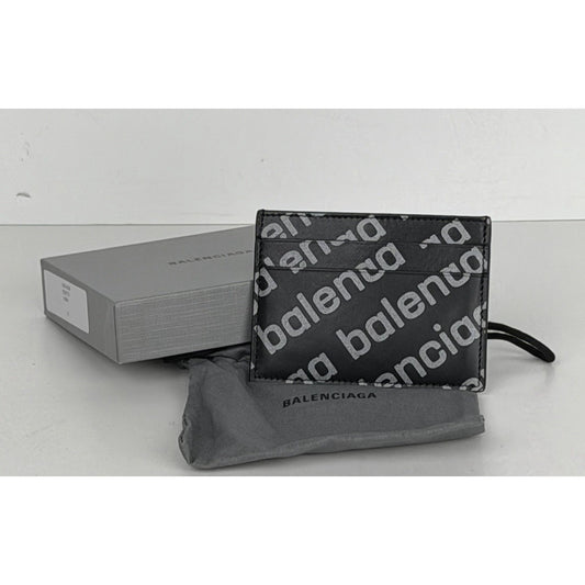 Balenciaga Cardholder Cash Logo-Print Leather in Black Leather K1