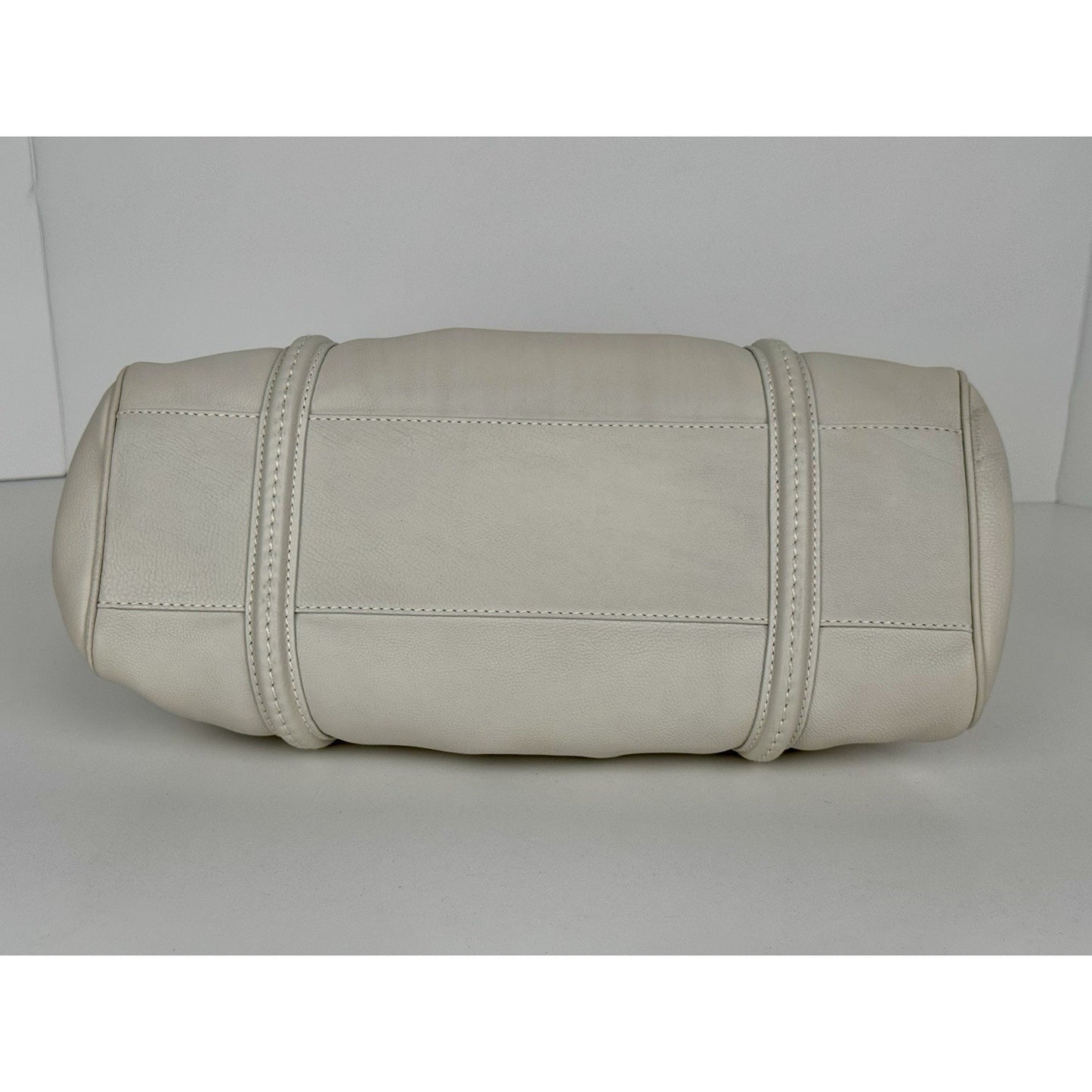 Christian Dior My Dior Frame Satchel White Leather Silver Hardware