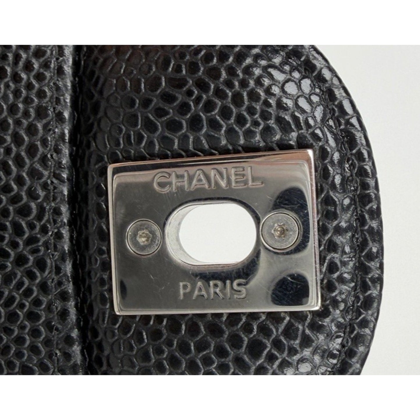 Chanel Classic Double Flap Small Bag Black Caviar Leather Silver Hardware NFC D7
