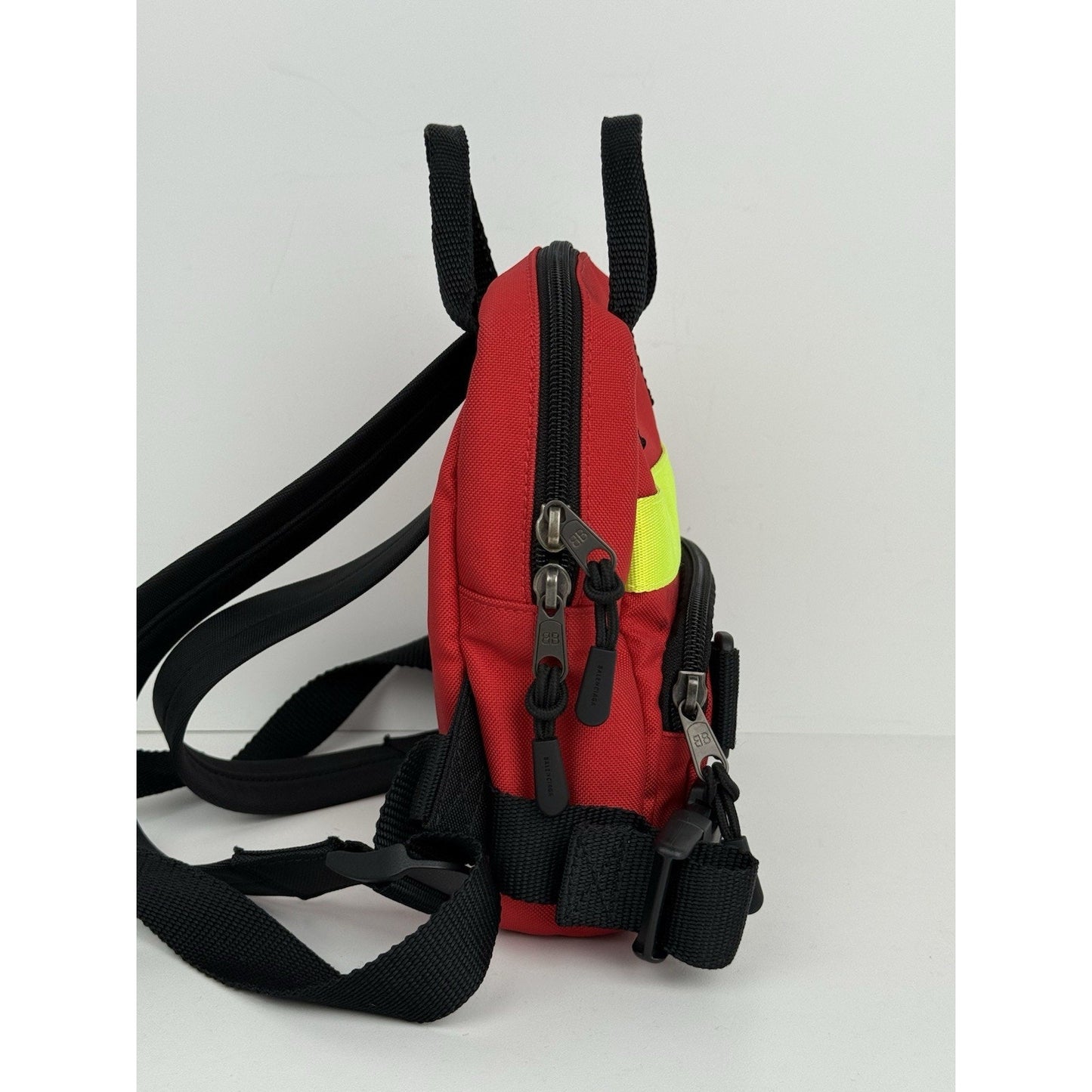 Balenciaga Fireman Backpack with Neon Yellow Reflective Stripe
