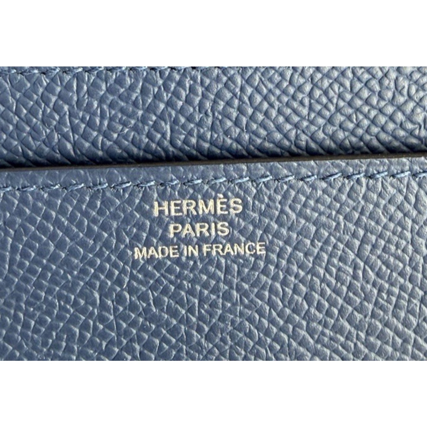 Hermes Constance To Go Long Wallet Bag in Blue Epsom Leather Silver-Tone HW D-6