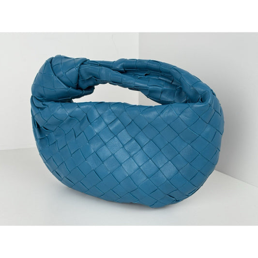 Bottega Veneta Jodie Mini Knotted Intrecciato Leather Bag in Blue
