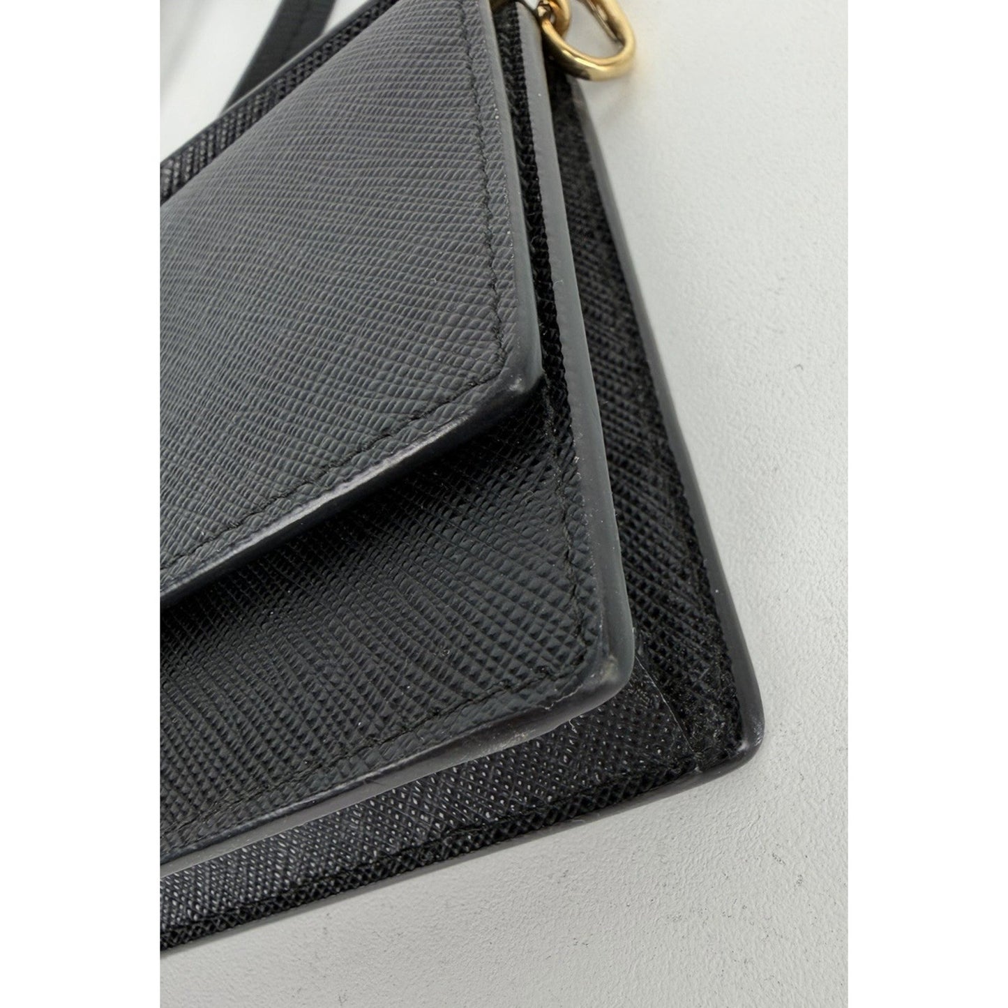 Prada Mini Signature Logo Crossbody Bag in Black Saffiano Leather S10