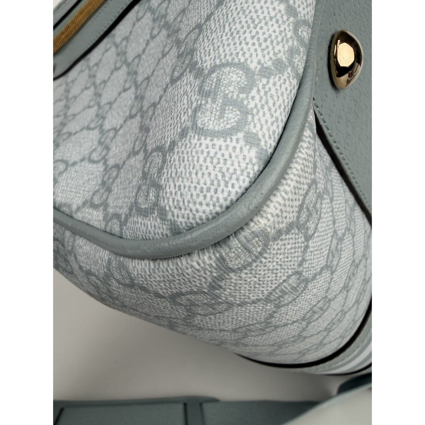 Gucci Ophidia Medium Duffle Bag in Blue GG Supreme Canvas and Leather