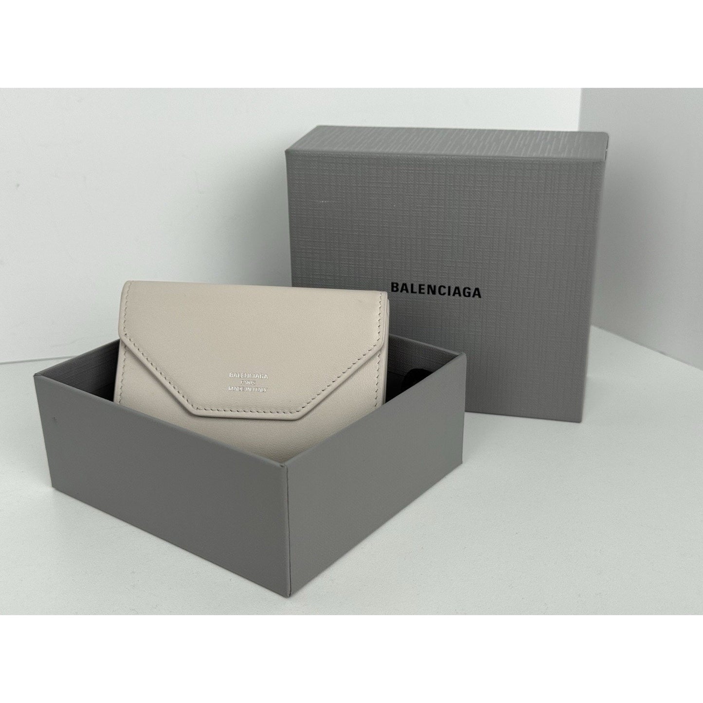 Balenciaga White Envelope Flap Wallet