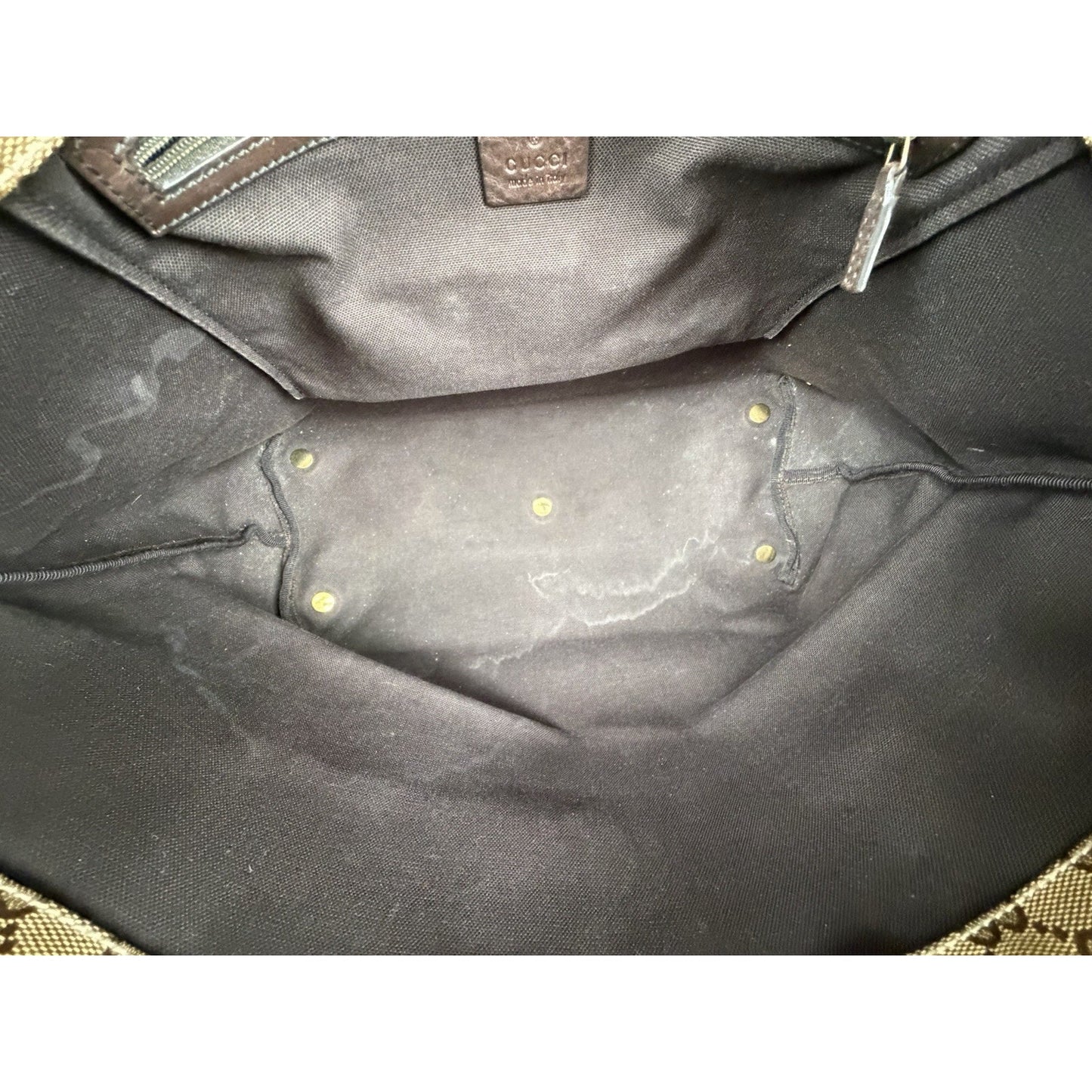 Gucci GG Crystal Babouska Medium Tote Bag in Brown Coated Canvas S10