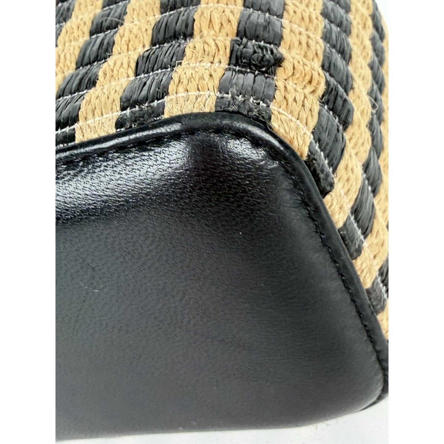 Chanel Classic Vanity Case with Chain Striped Raffia and Jute Small