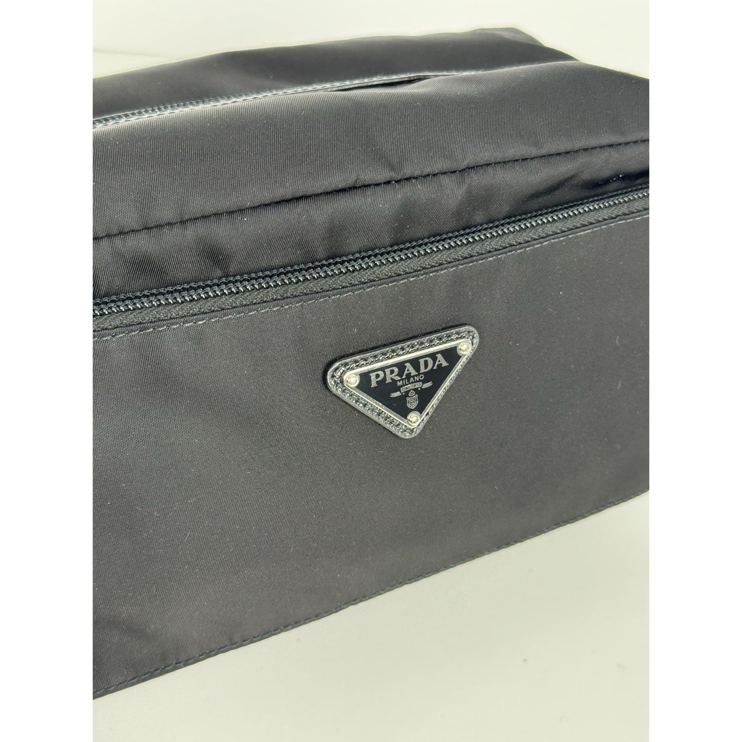 Prada Re Nylon and Saffiano Leather Travel Pouch E-2